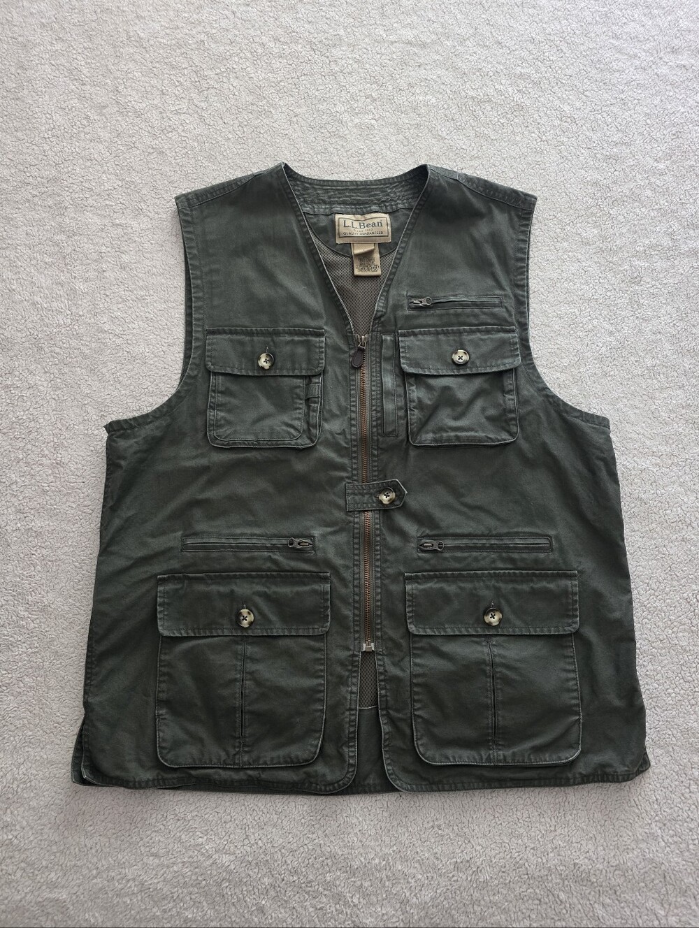 Vintage L.L.Bean Utility Fishing Vest, Men's Large, GUC - Dark Olive